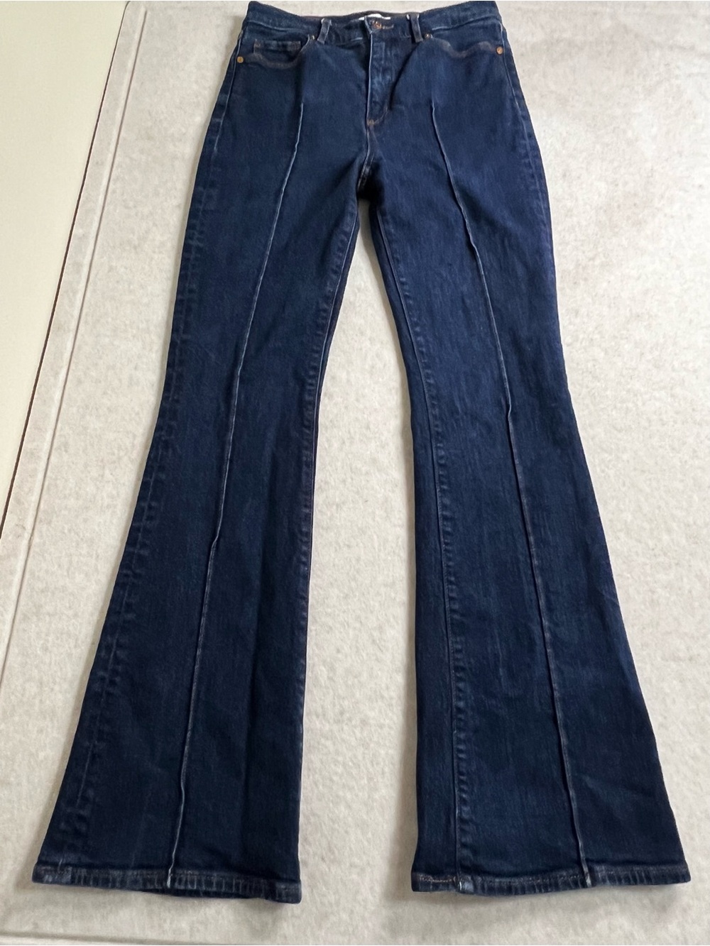 LOFT The Slim Flare Jeans Dark Wash Front Seam Denim Retro 27 / 4